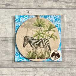 Zebra Decoration, Wooden Safari Ornament, Tropical Jungle Wall Decor, Eds Gifts For Friend - thumbnail 2
