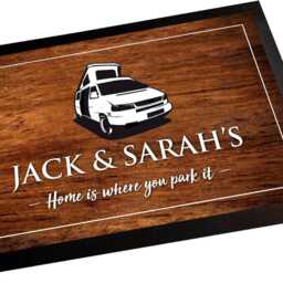 Personalised Campervan Door Mat - Wood Effect Floor Mat Mortorhome 60 X 40 cm Van Life Accessories - thumbnail 2