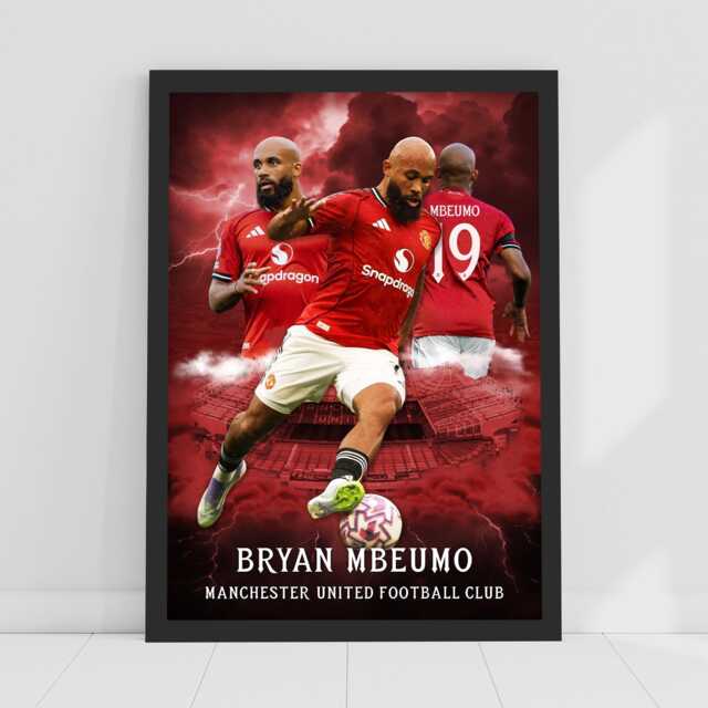 Manchester United Fc Print - Mbeumo 25/26 Player Core Poster - image 1