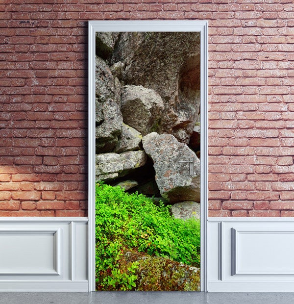 Nature Door Decal, Sticker, Wallpaper, Mural, Stones Bedroom Living Room Home Decor, Wall Decor Mural - image 1