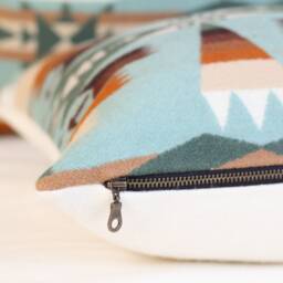 Tucson Wool Pillow Cover, Turquoise Southwestern Cover - Made To Order - thumbnail 3