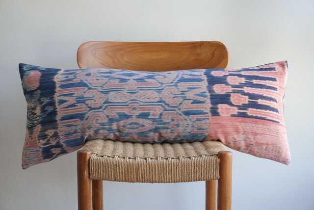 One Of A Kind Antique Indonesian Sarong Pillow 14x36 - Rare Heirloom Textile, Collectible Ethnic Home Decor - image 1