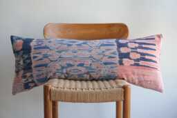 One Of A Kind Antique Indonesian Sarong Pillow 14x36 - Rare Heirloom Textile, Collectible Ethnic Home Decor - thumbnail 1
