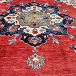 8x9 Ft Afghan Brand New Luxury Area Rug, Kazak Farmhouse Rug - Handmade Medallion Wool Bedroom Living Room, Office D??cor - thumbnail 3