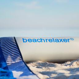 Sandori Beachrelaxer?? Beach Towel, Sheet, Bath Towel With A Removable Pillow - Blue Striped, 100% Cotton Velour - thumbnail 3