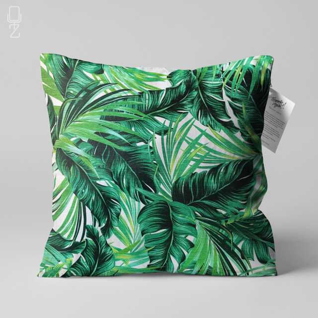Cushion Cover With Multi-Tropical Leaves - Double Sided Printing Throw Pillow On The Soft Chenille Fabric Different Sizes - image 1