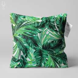 Cushion Cover With Multi-Tropical Leaves - Double Sided Printing Throw Pillow On The Soft Chenille Fabric Different Sizes - thumbnail 1
