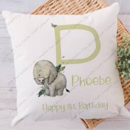 Elephant Cushion, Pillow, Gift For Child, Nursery Decor, Gift, Safari Cushion, Lover, First - thumbnail 2