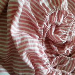 Red & White Striped Bed Sheets in Natural Linen, Fitted Sheet, 2 Pillow Cover, Flat Extra Large Sheets Set, Dorm Bedding - thumbnail 4