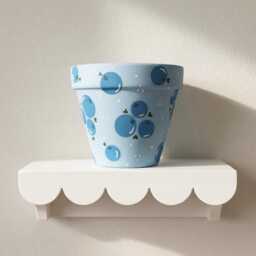 Blueberry Orchard Planter - Terracotta Hand Painted Planter- Botanical - thumbnail 1