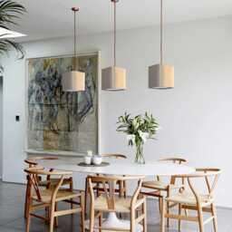 Maple Wood Veneer Cube Pendant Light, Dining Kitchen Island Lighting - thumbnail 4