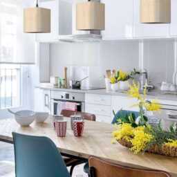 Maple Wood Veneer Cube Pendant Light, Dining Kitchen Island Lighting - thumbnail 2