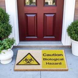 Biological Hazard Brush Doormat Printed Door Mat Funny Biohazard Welcome Warning Sign Novelty Home Decor Gift Entrance - thumbnail 2