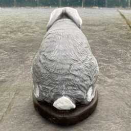 Concrete Rabbit Statue Stone Bunny Figurine Farm Animal Garden Decor Handcrafted Ornament Cement Sculpture Bunny Art Lover Gift - thumbnail 4