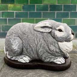 Concrete Rabbit Statue Stone Bunny Figurine Farm Animal Garden Decor Handcrafted Ornament Cement Sculpture Bunny Art Lover Gift - thumbnail 3