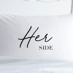 Couples Pillowcase - His & Hers Home Wedding Gift Engagement Anniversary Gift- White Pillowcases Personalised Pillow - thumbnail 3
