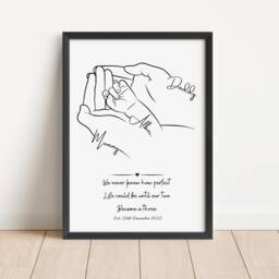 Personalised Family Line Art Print, New Baby Gift - thumbnail 2