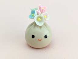 Cute Handmade Ceramic Dumpling Vase. Happy Soup Adorable Gyoza. Xiao Long Bao. Small-Batch Ceramics. Hand-Painted Pottery - thumbnail 1