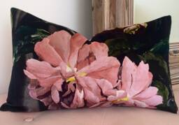 Delft Velvet Noir Decorative Pillow Cover in Designers Guild 2017 Collection - thumbnail 1