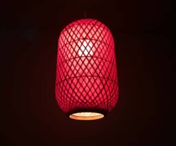 Red Bamboo Pendant Light Holiday Lighting Decor