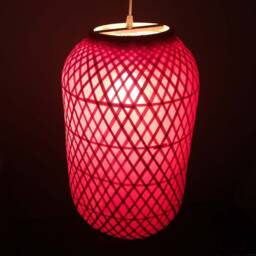 Red Bamboo Pendant Light Holiday Lighting Decor - thumbnail 2