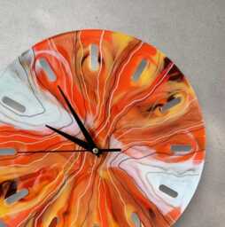Handmade Resin Wall Clock Geode Marble Effect Timepiece