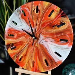 Handmade Resin Wall Clock Geode Marble Effect Timepiece - thumbnail 3