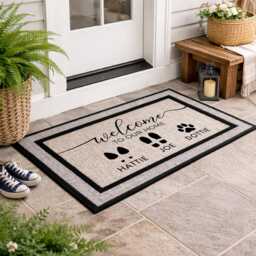Personalised Welcome Rug With Family Name, Durable Porch Mat - thumbnail 4
