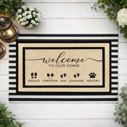 Personalised Welcome Rug With Family Name, Durable Porch Mat - thumbnail 3