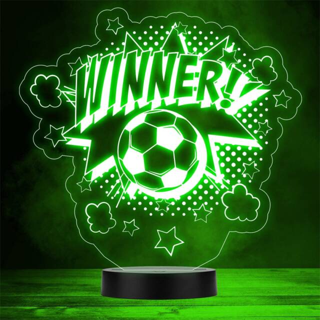 Cartoon Style Winner Football Personalised Gift Any Colour Night Light - image 1