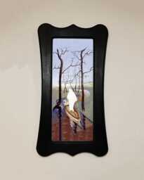 Black Wooden Framed Picture, Art Nouveau Style, Hugo Simberg, On The Stream Of Life, Print, Wall Hanging Home Decor - thumbnail 1