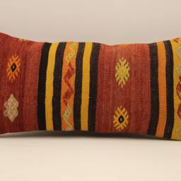 Ethnic Kilim Pillow, 12x24 Pillow Cover, Home Decor, Handwoven Turkish Sofa Throw Cushion Cover, Designer -522 - thumbnail 2