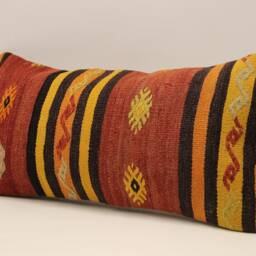 Ethnic Kilim Pillow, 12x24 Pillow Cover, Home Decor, Handwoven Turkish Sofa Throw Cushion Cover, Designer -522 - thumbnail 3