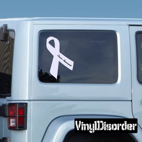Cancer Awareness Ribbon Vinyl Wall Decal Or Car Sticker