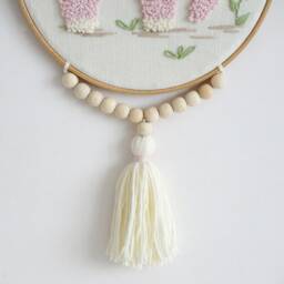 Elephant Punch Needle Hoop Art - Nursery Wall Hanging Decor - thumbnail 4