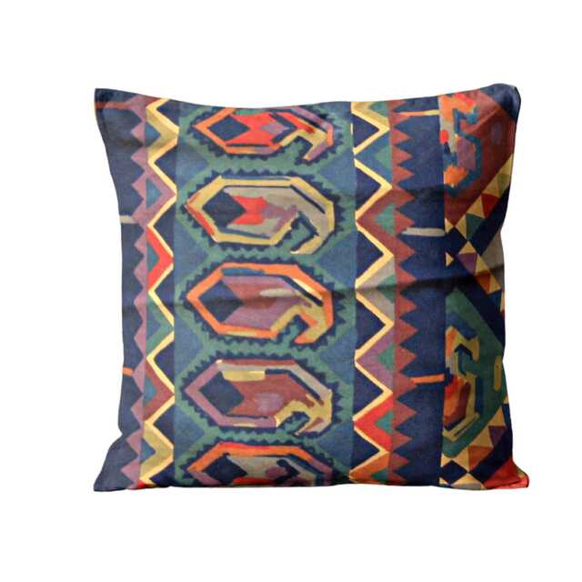 Vintage Liberty Kasbah Cushion Cover 80S Geometric Cotton Throw Pillow - image 1