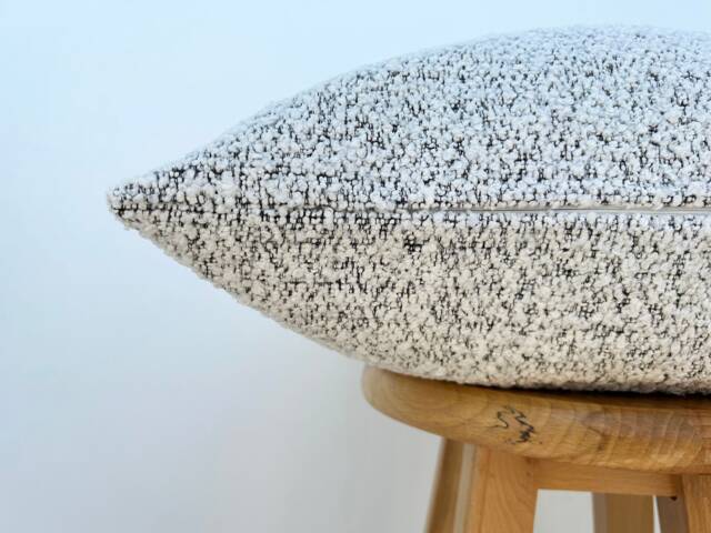 White Black Boucle Pillow Cover, Neutral Euro Sham Or Lumbar For Bed, 11 Color Options - image 1