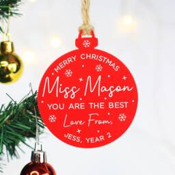 Personalised Teacher Christmas Decoration, Appreciation Ornament, Nursey/Primary Thank You Xmas Gift, Keepsake Hanging Plaque - thumbnail 4