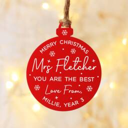 Personalised Teacher Christmas Decoration, Appreciation Ornament, Nursey/Primary Thank You Xmas Gift, Keepsake Hanging Plaque