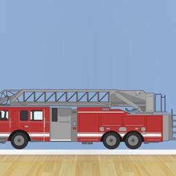 Firetruck Decal Playroom Wall Art Vinyl Poster Nursery Decor Kids Room Prints Print - thumbnail 4