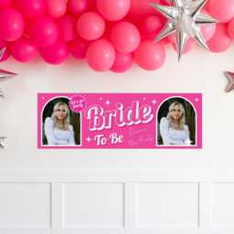 Personalised Hen Party Decor - Bride To Be Custom Name & Photo Banner Hot Pink Girly Do Bridal Shower Decorations - thumbnail 2