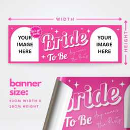 Personalised Hen Party Decor - Bride To Be Custom Name & Photo Banner Hot Pink Girly Do Bridal Shower Decorations - thumbnail 3