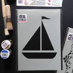 Sailing Boat Stencil Nautical Wall Decor, Furniture Painting - thumbnail 2