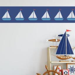 Sailing Boat Stencil Nautical Wall Decor, Furniture Painting - thumbnail 3