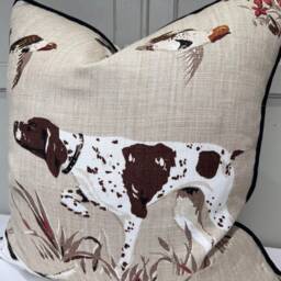 Schumacher Luxury Designer Pointers Tan Beige Decorative Cushion Pillow Throw Cover - thumbnail 4