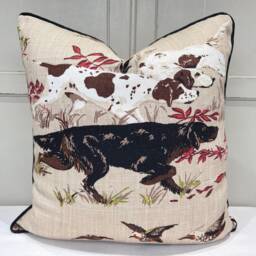 Schumacher Luxury Designer Pointers Tan Beige Decorative Cushion Pillow Throw Cover - thumbnail 3