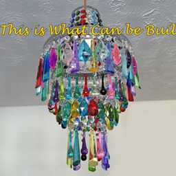 Four Tier Chandelier Lampshade Frame Skeleton For Making Unique Hanging Light Easy Fit Shade Pendant Lamp Make Your Own Chic Ceiling - thumbnail 4