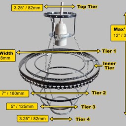 Four Tier Chandelier Lampshade Frame Skeleton For Making Unique Hanging Light Easy Fit Shade Pendant Lamp Make Your Own Chic Ceiling - thumbnail 2