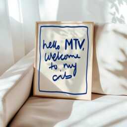 Hello Mtv, Welcome To My Crib Unframed Print - Poster Trendy Wall Art Hallway Decor Hand Drawn - thumbnail 2