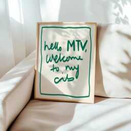 Hello Mtv, Welcome To My Crib Unframed Print - Poster Trendy Wall Art Hallway Decor Hand Drawn - thumbnail 3